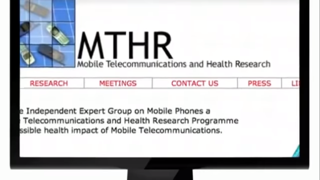 Image of a MTHR document. Mobile Telecommunications and Health Research